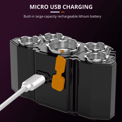 1200 Lumen USB Rechargeable 5-LED Waterproof Zoomable Headlamp for Outdoor Adventures