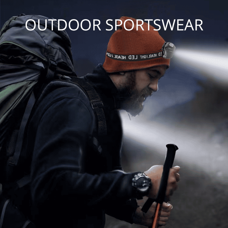 Bright LED Rechargeable Headlamp with Motion Sensor for Outdoor Activities