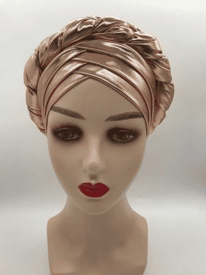 Premium Women's Braided Turban Headwrap - Auto Gele Headtie - Stylish Headscarf Bonnet