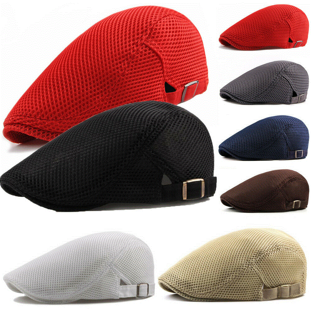 Unisex Mesh Flat Beret Cap - Summer Golf Driving Sun Protection