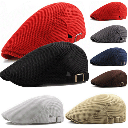 Unisex Mesh Flat Beret Cap - Summer Golf Driving Sun Protection
