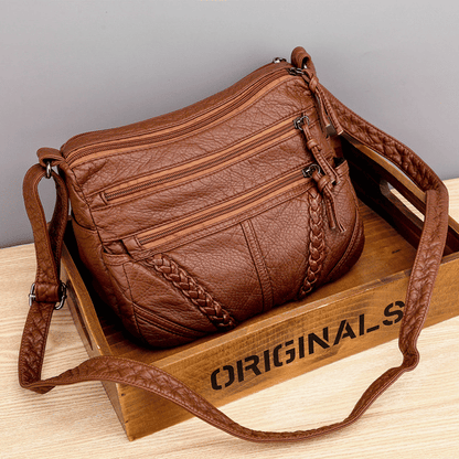 Fashionable Multi-Pocket PU Leather Women's Shoulder Handbag - Versatile Messenger Purse