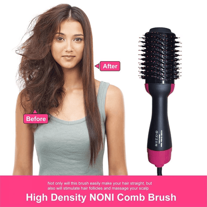 Pro One Step Hot Air Brush Volumizer: Dryer, Straightener, Curler for All Hair Types