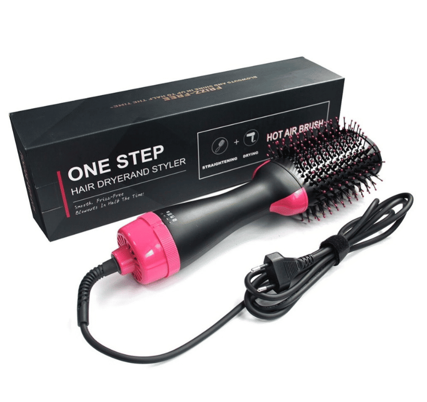 Pro One Step Hot Air Brush Volumizer: Dryer, Straightener, Curler for All Hair Types