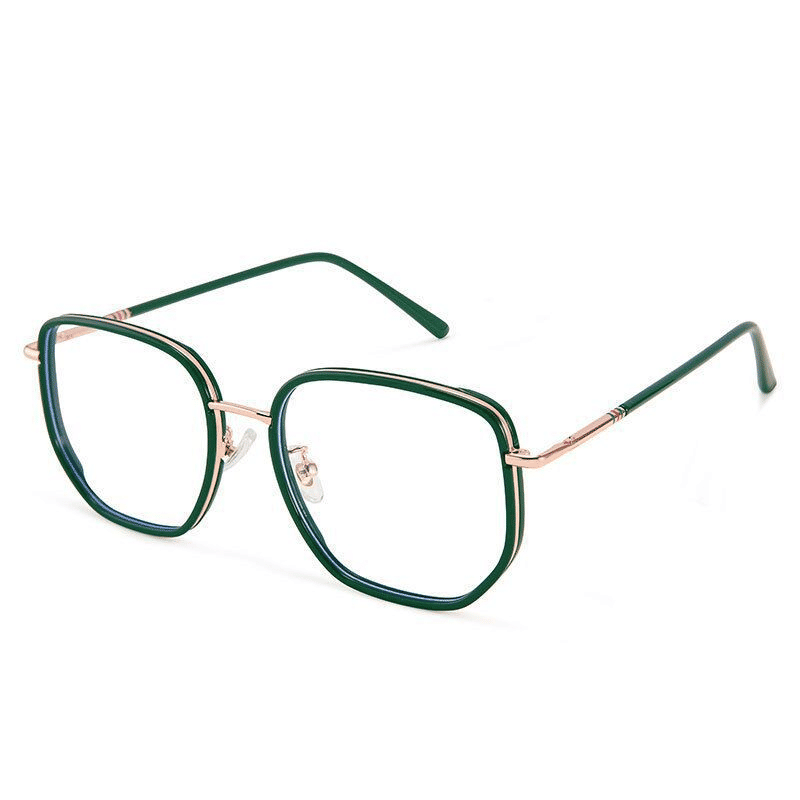 Ultralight Anti-Blue Light Retro Green Frame Reading Glasses, Screen Eye Strain Relief