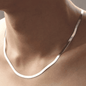 Elegant Silver Plated Flat Snake Bone Chain Clavicle Necklace for Unisex