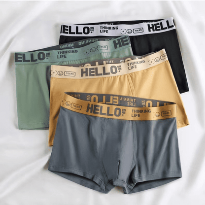 4-Pack Men's Cotton Graphene Boxer Briefs - Bacteriostat Youth Performance Underwear