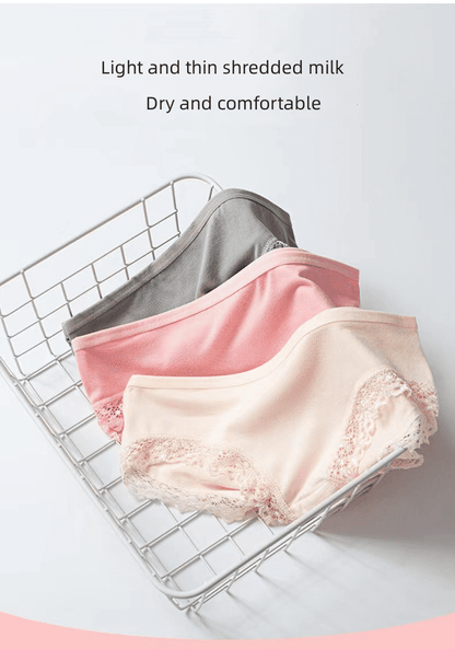 Ultimate Comfort 4 Pack Milk Silk Lace Panties for Women - Soft & Breathable