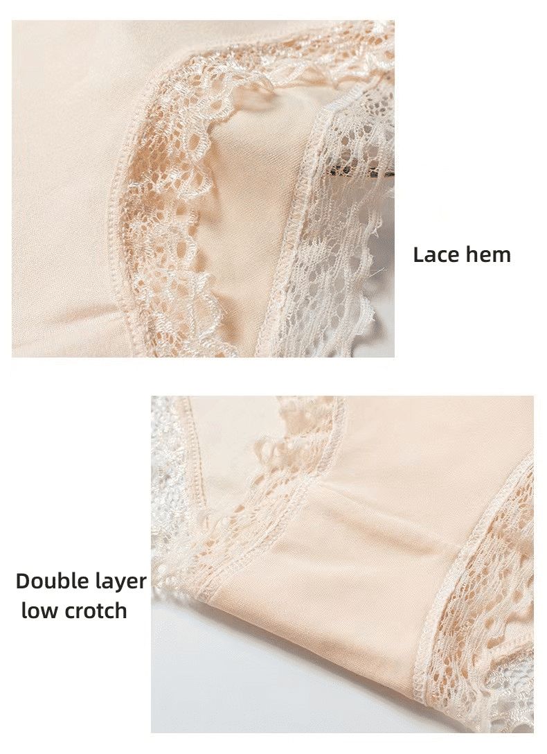 Ultimate Comfort 4 Pack Milk Silk Lace Panties for Women - Soft & Breathable