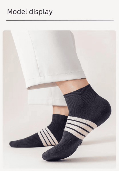 5 Pairs Men's Cotton Short Sports Sweat-Absorbing Odor-Proof Boat Socks Casual