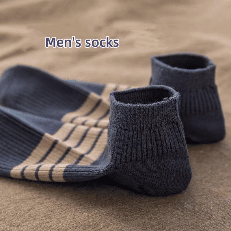 5 Pairs Men's Cotton Short Sports Sweat-Absorbing Odor-Proof Boat Socks Casual