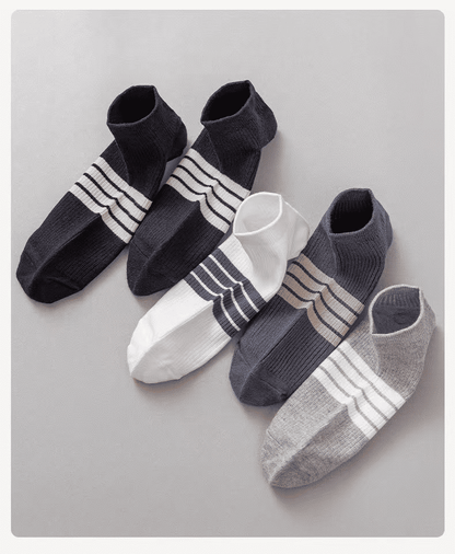 5 Pairs Men's Cotton Short Sports Sweat-Absorbing Odor-Proof Boat Socks Casual