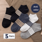 5 Pairs Men's Cotton Short Sports Sweat-Absorbing Odor-Proof Boat Socks Casual