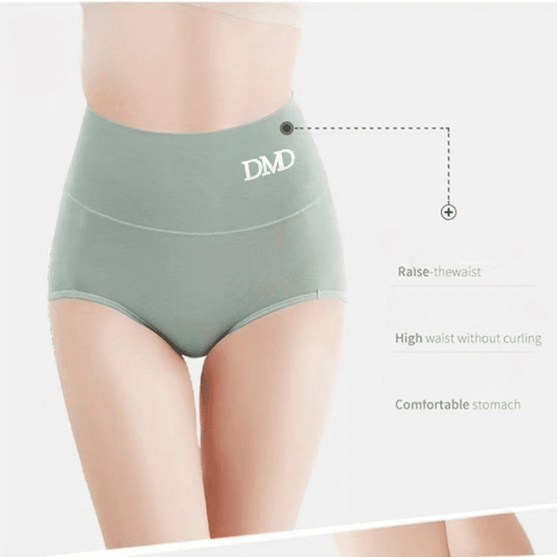 4-Pack Pure Cotton Graphene Antibacterial High-Waist Seamless Breathable Womens Panties