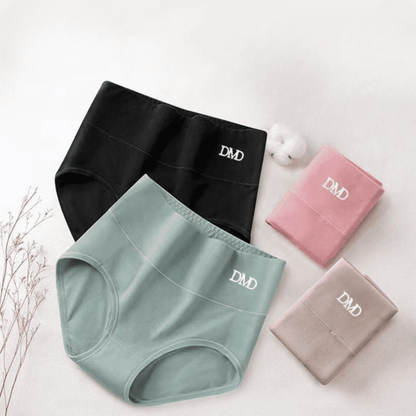 4-Pack Pure Cotton Graphene Antibacterial High-Waist Seamless Breathable Womens Panties