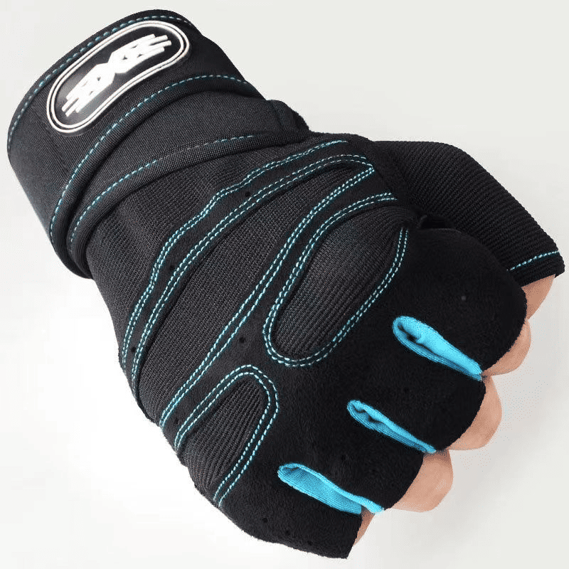 Unisex Long Wrist Half-Finger Cycling Gloves for Motorcycle Fitness Weightlifting