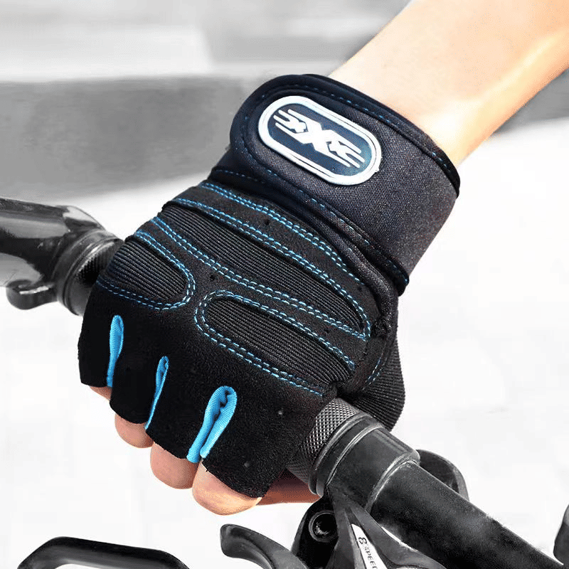 Unisex Long Wrist Half-Finger Cycling Gloves for Motorcycle Fitness Weightlifting