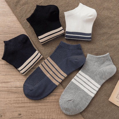 5 Pairs Men's Cotton Short Sports Sweat-Absorbing Odor-Proof Boat Socks Casual
