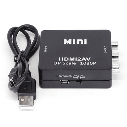 Premium HDMI to RCA AV Scaler Adapter 1080P HD Video Audio Converter Box