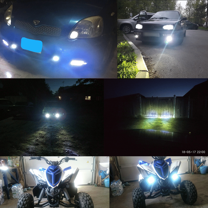 High-Power 6 LED Motorcycle Headlights Fog Spotlights Driving Lamps (2-Pack)