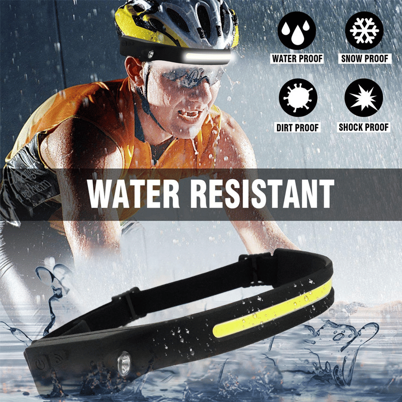 Versatile COB LED Sensor Headlamp, USB Rechargeable with 5 Lighting Modes