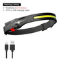 Versatile COB LED Sensor Headlamp, USB Rechargeable with 5 Lighting Modes