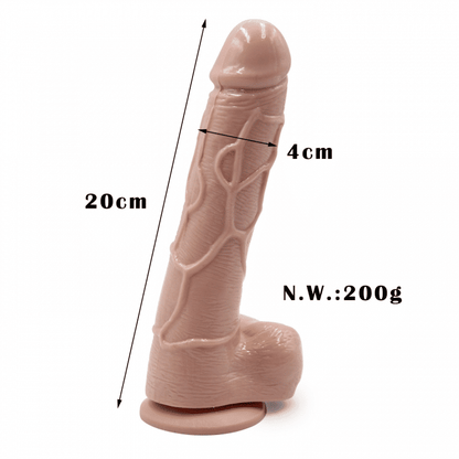 RUNSONE Realistic Silicone Dildo - Body-Safe TPE Adult Toy with Suction