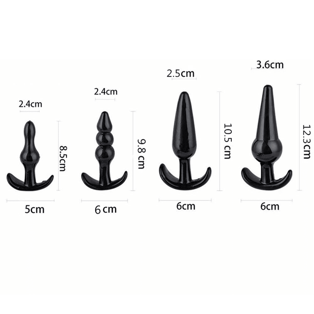 Premium 4-Piece Silicone Anal Plug Trainer Kit for Enhanced Sensuality