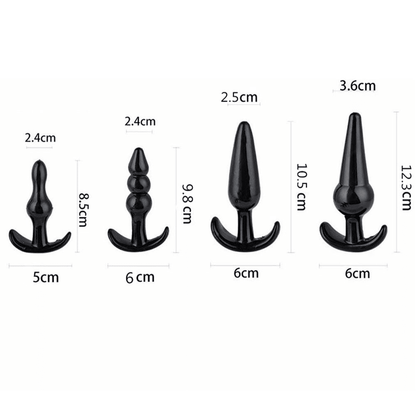 Premium 4-Piece Silicone Anal Plug Trainer Kit for Enhanced Sensuality