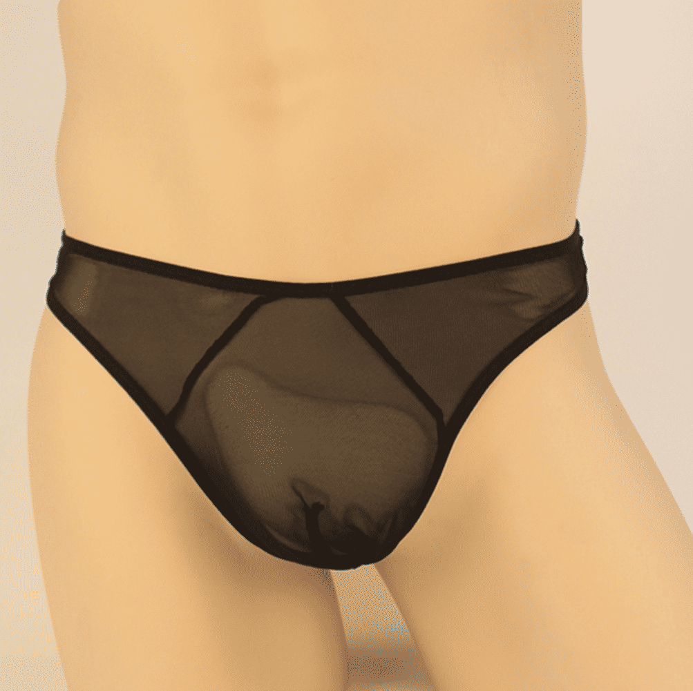 Men's Ice Silky Breathable See-Through Thong Briefs - 3 Color Pack