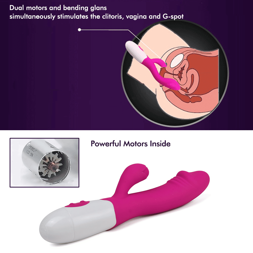 Womens Upgraded Dual Motor G-Spot Silicone Vibrator – Powerful Quiet Clit Stimulator