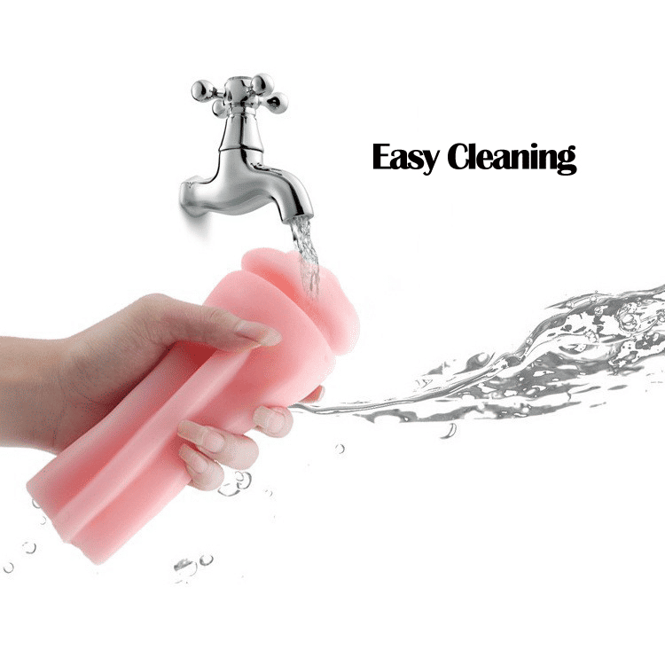 RUNSONE Realistic Vibrating Male Masturbator Cup - Flashlight Style Silicone Sex Toy