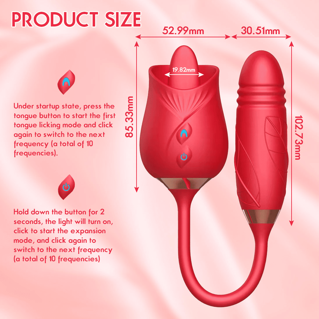 Ultimate Rose Toy Vibrator: Thrusting G-Spot, Clitoral Licking & Anal Stimulator