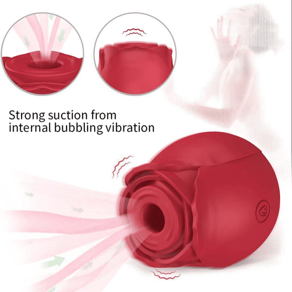 Powerful Rose Clitoris Sucking Vibrator - Rechargeable Oral Stimulator for Women