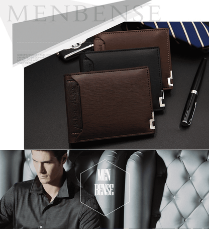 Men's Genuine Leather Slim Bifold Wallet with Money Clip and Card Holder