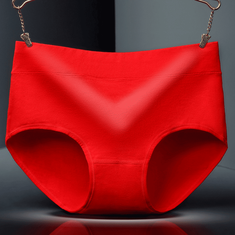 4-Pack Pure Cotton Women's Mid-Waist Breathable Seamless Soft Briefs Underwear