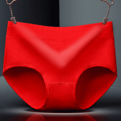 4-Pack Pure Cotton Women's Mid-Waist Breathable Seamless Soft Briefs Underwear