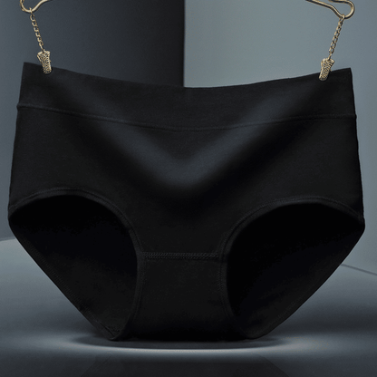 4-Pack Pure Cotton Women's Mid-Waist Breathable Seamless Soft Briefs Underwear