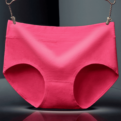 4-Pack Pure Cotton Women's Mid-Waist Breathable Seamless Soft Briefs Underwear