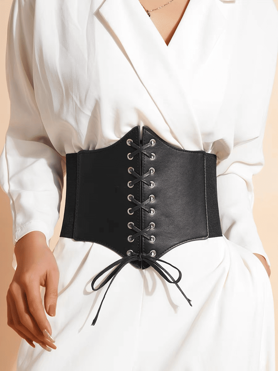 Women's Elastic PU Leather Waist Belt Trainer Slimming Shapewear Corset Strap