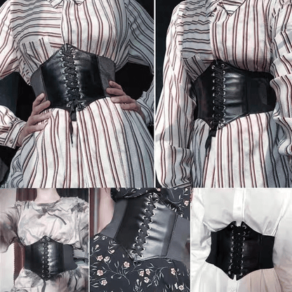 Women's Elastic PU Leather Waist Belt Trainer Slimming Shapewear Corset Strap