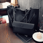 Women's 2-Piece Large PU Leather Tote & Shoulder Bag Set - Soft, Stylish, Versatile