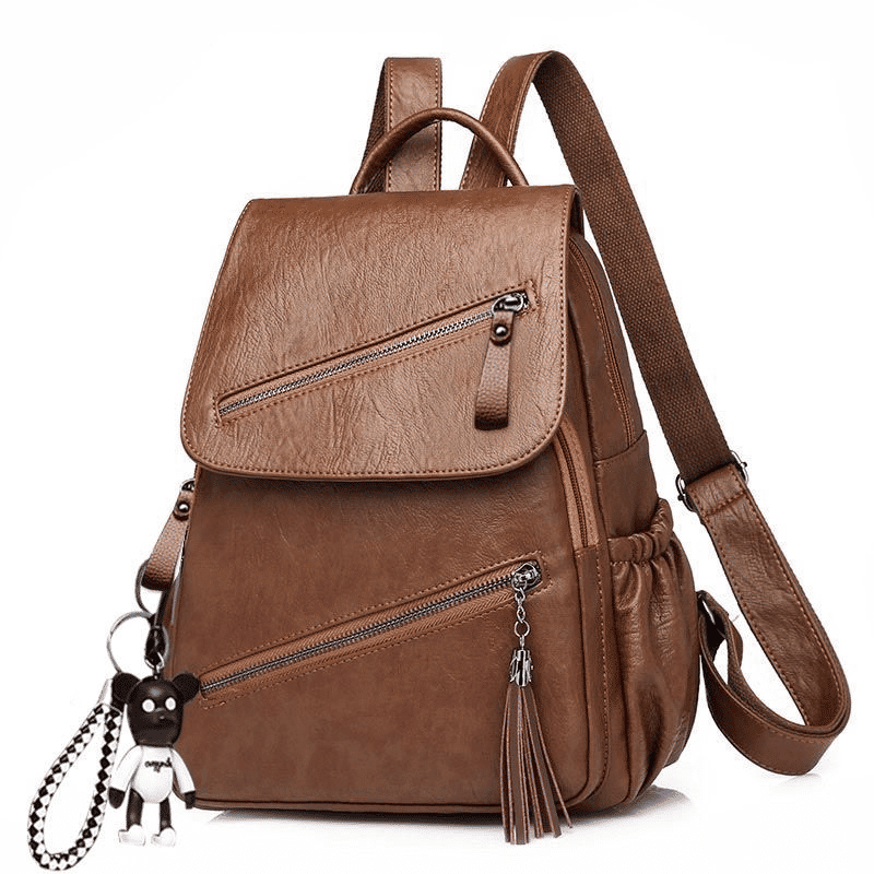 Versatile Women's Soft Leather Fashion Backpack - Large Capacity School Travel Bag
