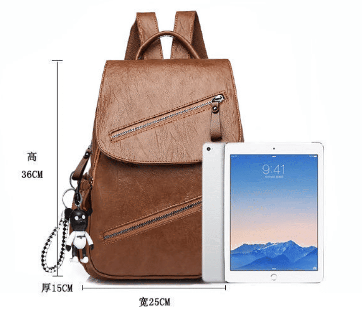 Versatile Women's Soft Leather Fashion Backpack - Large Capacity School Travel Bag