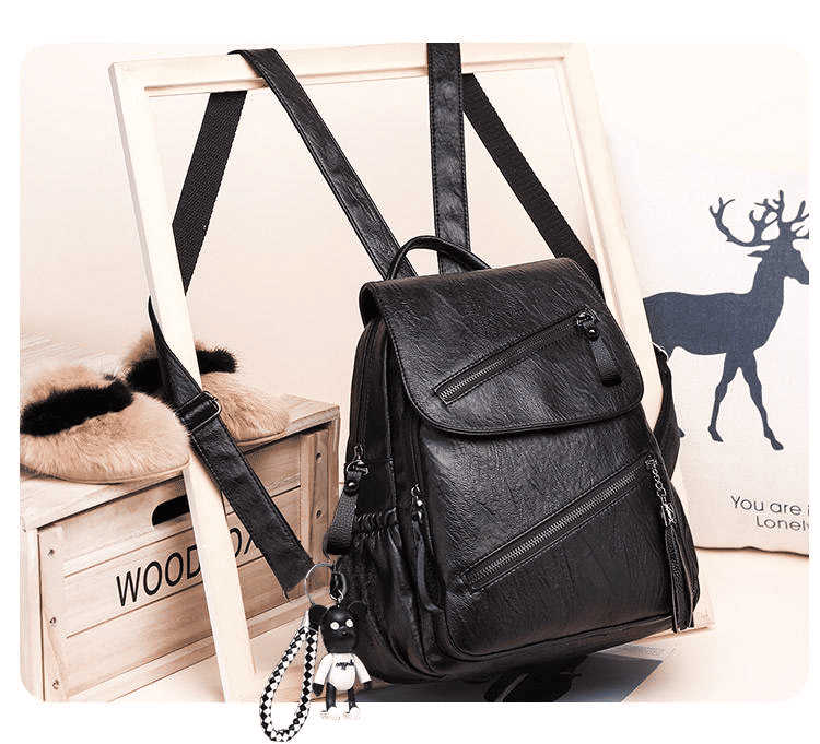 Versatile Women's Soft Leather Fashion Backpack - Large Capacity School Travel Bag