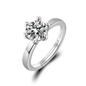 Elegant Adjustable Silver Plated Diamond Ring for Women - Wedding Engagement Gift