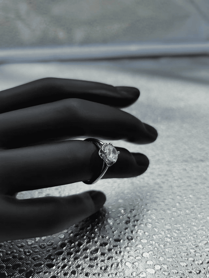 Elegant Adjustable Silver Plated Diamond Ring for Women - Wedding Engagement Gift