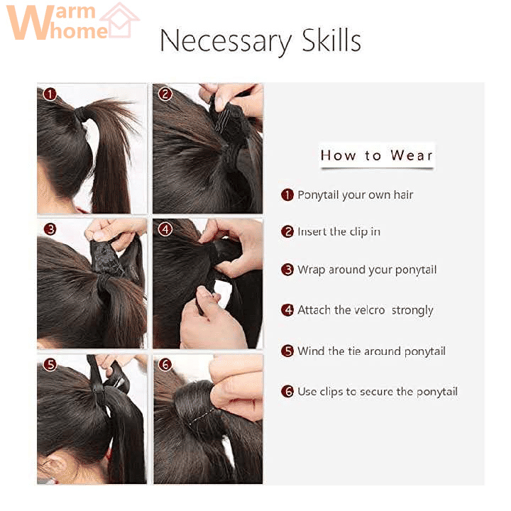 Premium 24-inch Yaki Ponytail Hair Extension for Black Women - Natural Black