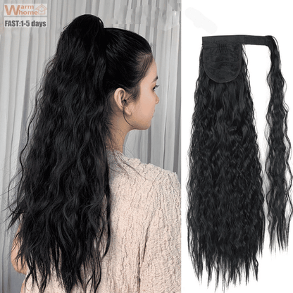 Premium 24-inch Corn Curly Wave Ponytail Hair Extension for Black Women