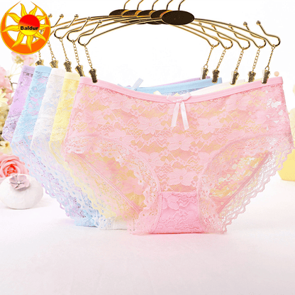 Baldur 10-Pack Women's Lace Low-Waist Briefs Multi-Color Underwear Lingerie Panties